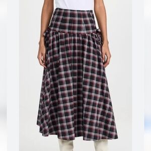 Banjanan Edna Plaid Cotton Midi Skirt Size XS Pockets Punk Lightweight